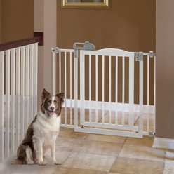 Richell One-Touch Dog Gate II, White slide 1 of 5