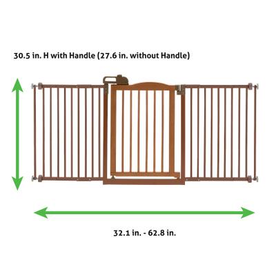 Show full view: Richell One-Touch Wide Dog Gate II, Brown slide 2 of 6