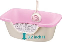 Richell Paw Trax Adjustable Entry Cat Litter Box, Pastel Pink slide 2 of 9