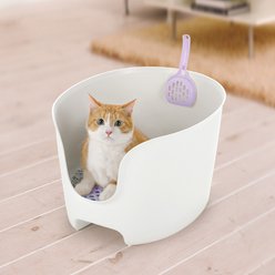 Richell PAW TRAX High Wall Cat Litter Box. White/Lavander slide 2 of 3