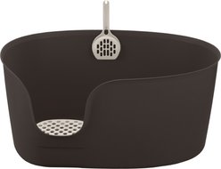 Richell PAW TRAX High Wall Cat Litter Box, X-Large, Brown