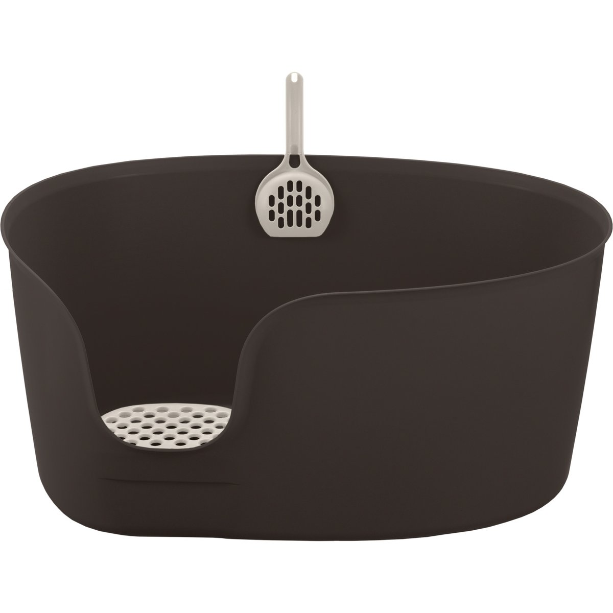 Richell PAW TRAX High Wall Cat Litter Box, X-Large, Brown