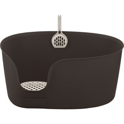 Richell Richell PAW TRAX High Wall Cat Litter Box, X-Large, Brown