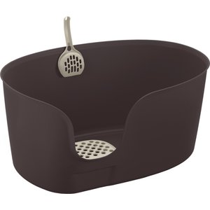 Richell PAW TRAX High Wall Cat Litter Box, X-Large, Brown