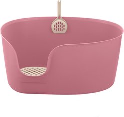 Richell PAW TRAX High Wall Cat Litter Box, X-Large, Salmon Pink slide 2 of 6