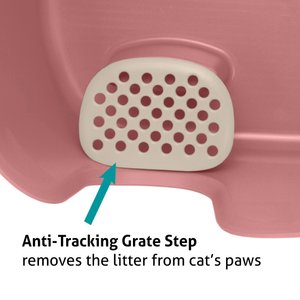 Richell PAW TRAX High Wall Cat Litter Box, X-Large, Salmon Pink