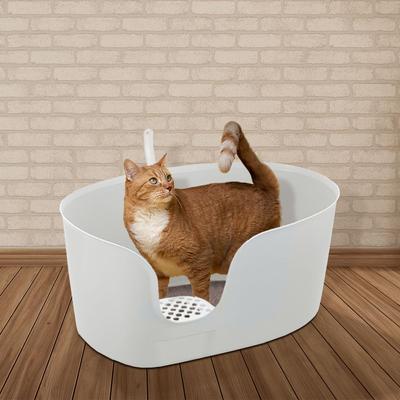 Show full view: Richell PAW TRAX High Wall Cat Litter Box, X-Large, White slide 5 of 8