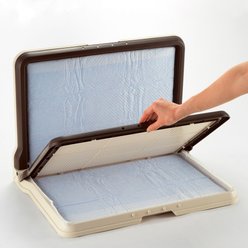 Richell Paw Trax High Wall Dog Potty Pad Tray, Brown slide 2 of 3