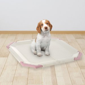 Richell PAW TRAX Mesh Dog Potty Pad Holder, Pink