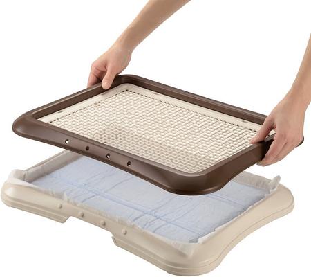 Show full view: Richell Paw Trax Mesh Training Tray, Brown slide 4 of 7