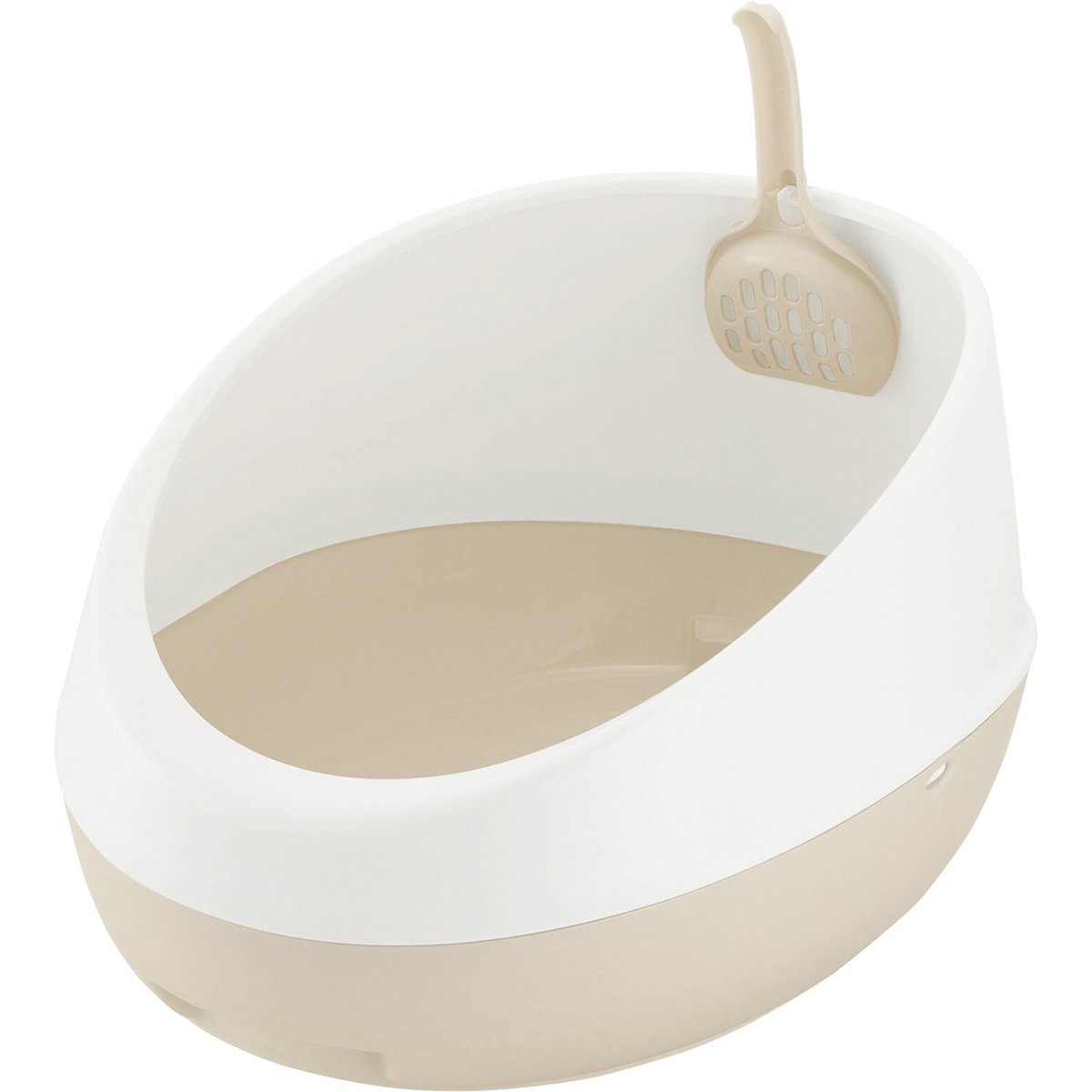 Richell PAW TRAX Rimmed Cat Litter Pan, White