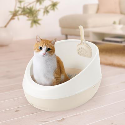 Show full view: Richell PAW TRAX Rimmed Cat Litter Pan, White slide 3 of 4