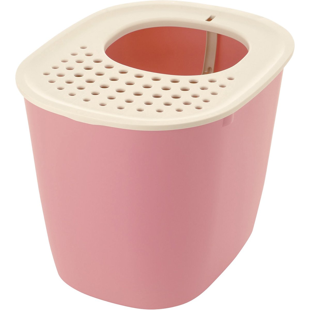 Richell PAW TRAX Top Entry Cat Litter Box, Salmon Pink