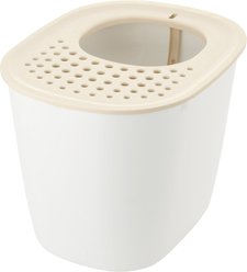 Richell PAW TRAX Top Entry Cat Litter Box, White