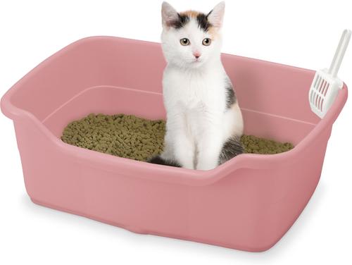 Show full view: Richell Paw Trax Wide Cat Litter Pan, Pink slide 3 of 7