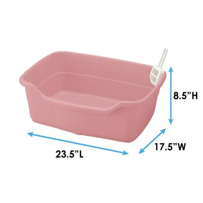 Show full view: Richell Paw Trax Wide Cat Litter Pan, Pink slide 2 of 7