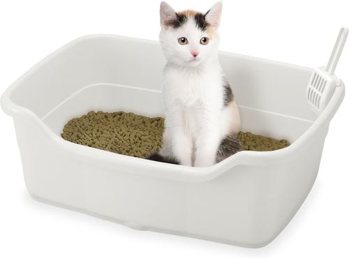 Show full view: Richell Paw Trax Wide Cat Litter Pan, White slide 3 of 6