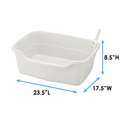Show full view: Richell Paw Trax Wide Cat Litter Pan, White slide 2 of 6
