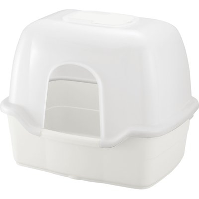 Richell Richell Paw Trax Wide Hooded Cat Litter Box, White