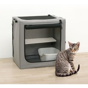 Richell Portable Folding Travel Cat Condo, Gray