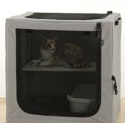 Show full view: Richell Portable Folding Travel Cat Condo, Gray slide 4 of 10