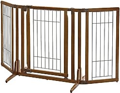 Richell Premium Plus Freestanding Dog Gate, Brown slide 2 of 6