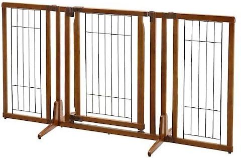 Show full view: Richell Premium Plus Freestanding Dog Gate, Brown slide 3 of 8