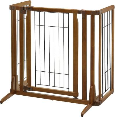 Show full view: Richell Premium Plus Freestanding Dog Gate, Brown slide 4 of 8