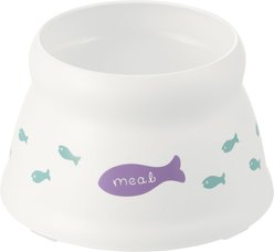 Richell Raised Cat Bowl, White, Small