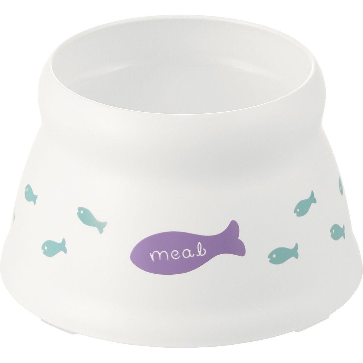 Richell Raised Cat Bowl, White, Small