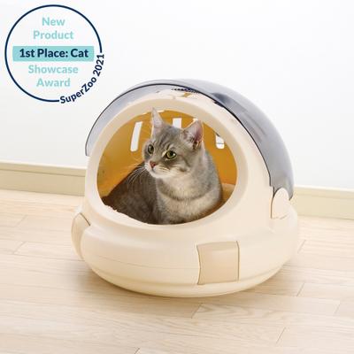 Show full view: Richell Space Capsule Dog & Cat Carrier & Bed, Beige slide 6 of 11