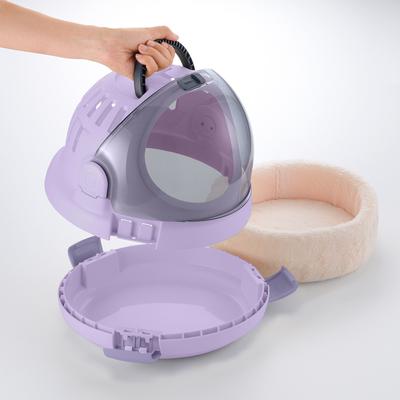 Show full view: Richell Space Capsule Dog & Cat Carrier & Bed, Lavender slide 4 of 10