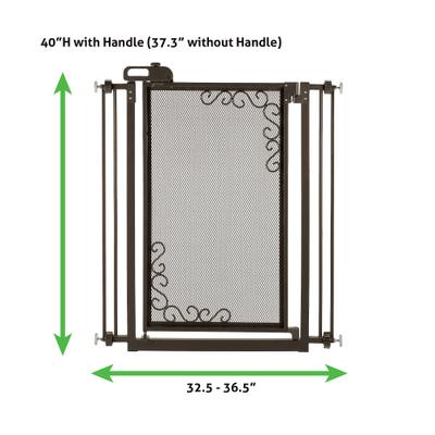 Show full view: Richell Tall One-Touch Metal Mesh Dog Gate, Antique Bronze slide 3 of 3