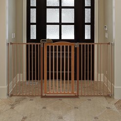 Richell Tall One-Touch Wide Dog Gate II, Brown