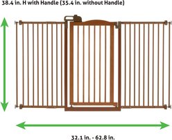 Richell Tall One-Touch Wide Dog Gate II, Brown slide 2 of 4
