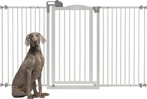 Show full view: Richell Tall One-Touch Wide Dog Gate II, White slide 4 of 7