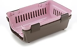 Richell Travel Cat & Dog Carrier, Pink/Brown, Medium  slide 2 of 2