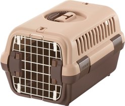 Richell Traveler Dog & Cat Carrier, Soft Tan & Brown, Small