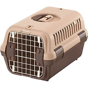 Richell Traveler Dog & Cat Carrier, Soft Tan & Brown, Small