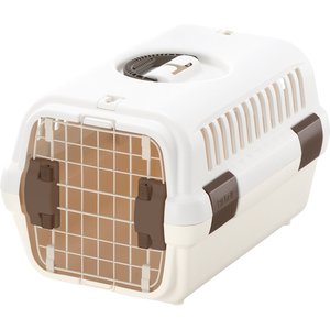 Richell Traveler Dog & Cat Carrier, White & Beige, Small