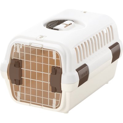 Richell Richell Traveler Dog & Cat Carrier, White & Beige, Small