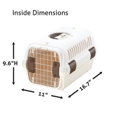 Show full view: Richell Traveler Dog & Cat Carrier, White & Beige, Small slide 3 of 5