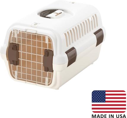Show full view: Richell Traveler Dog & Cat Carrier, White & Beige, Small slide 5 of 5