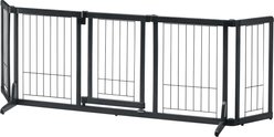 Richell Wide Premium Plus Mini Wood Freestanding Dog Gate, 24-in, Black