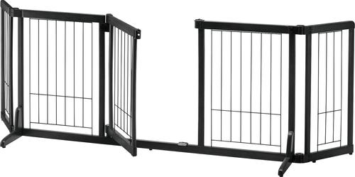 Show full view: Richell Wide Premium Plus Mini Wood Freestanding Dog Gate, 24-in, Black slide 3 of 5
