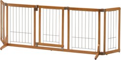 Richell Wide Premium Plus Mini Wood Freestanding Dog Gate, 24-in, Brown