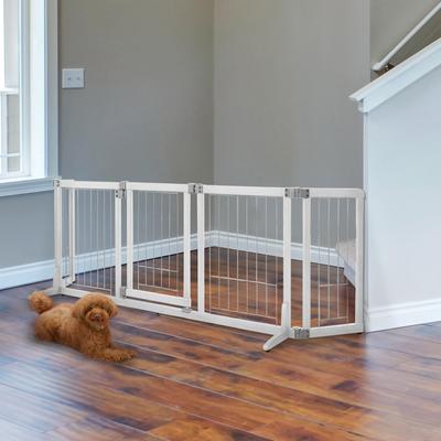 Show full view: Richell Wide Premium Plus Mini Wood Freestanding Dog Gate, 24-in, White slide 4 of 4
