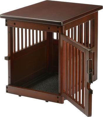 Show full view: Richell Wooden End Table Dog Crate, Dark Brown, Small slide 4 of 5