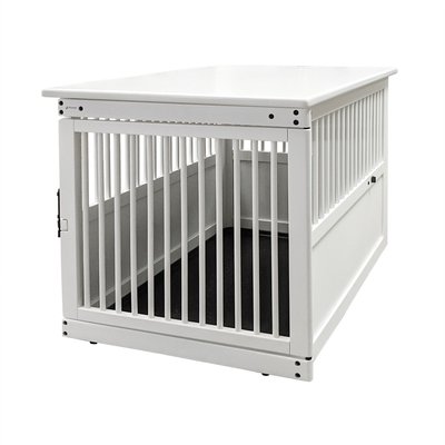 Richell Richell Wooden End Table Dog Crate, White, Large