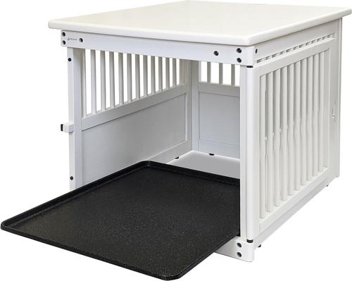 Show full view: Richell Wooden End Table Dog Crate, White, Medium slide 3 of 5